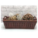 Lg basket with twig balls, 21ï¿½ï¿½