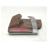 Custom made pocket knife with sheath 4ï¿½ï¿½