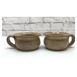 2 TEAGUE POTTERY SOUP BOWL MUGS