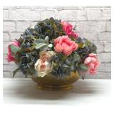 Large floral arrangement in brass bowl 18ï¿½ï¿½