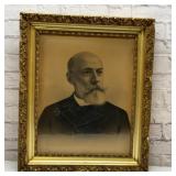 Antique, heavy gilt framed portrait