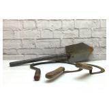 3 SICKLES, US ARMY WWII FOLDING  SHOVEL