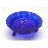 FENTON BUTTERFLY & BERRIES COBALT BOWL