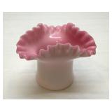FENTON Peachcrest cased ruffled hat vase