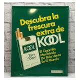 Kool cigarettes, metal sign in Spanish