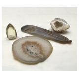 CAEVED FEATHER CHALCEDONY CRYSTAL, GEODES