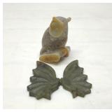 Owl and butterfly agate  quartz crystal