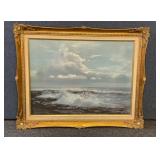 Framed ocean artwork