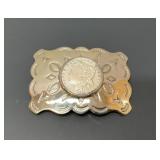 1921 US Silver Morgan silver dollar belt buckle