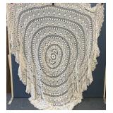 VTG round crocheted table cloth
