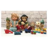 Assorted vintage toys