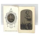 2 ANTIQUE TIN TYPE PORTRAITS YOUNG GIRLS