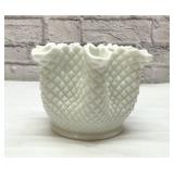 Westmoreland milk, glass crimped handkerchief vase