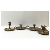 4 BRASS CANDLESTICKS 6