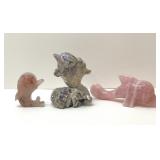 3 CRYSTAL CARVED DOLPHINS 7