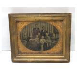 Antique tin type family portrait