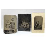 3 Children tin types portraits
