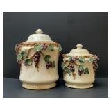 VTG crackle grape canisters set 10