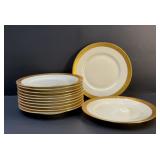 12 Jos Deitz Czechoslovakian Gold luncheon plates