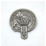 Pewter clan McDonald crest cap badge