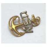 WwII US NAVY CAP BADGE 1 3/4