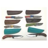 (6) 7-8" Custom Made Knives with Sheaths