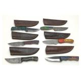 (6) 8" Custom Made Knives with Sheaths