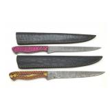 2 Custom Made 13.5" Filet knives with Sheaths