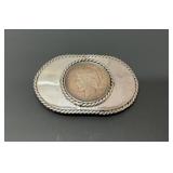 1922 US Silver Peace Dollar Belt Buckle