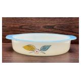 Fire King Biscayne blue/gold leaf casserole