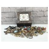 Jewelry box packed with costume earrings