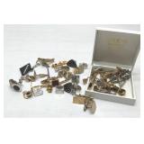 Assorted vintage cufflinks and tie pins