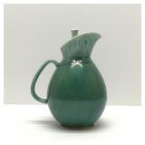 Hull Pottery Green drip pitcher with lid