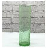 Green crackle glass vase 12