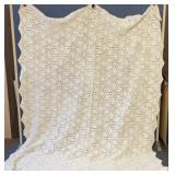 Antique crocheted bed coverlet