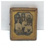 Antique daguerreotype six young ladies