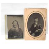 2 ANTIQUE TIN TYPE PORTRAITS 4