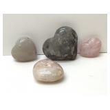 4 carved quartz crystal hearts 4