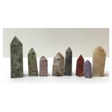 8 carved quartz crystal obelisks 5