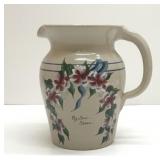 Yesteryears pottery pitcher hand painted 8
