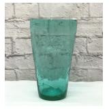 BLENKO large turquoise vase, crackle glass 10