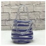 Art glass purse vase 9