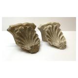 2 SEASHELL PLASTER SHELVES 8X8