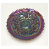 9" Northwood, grape and cable carnival glass plate