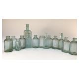 VTG Blue/Green medicine bottles 9