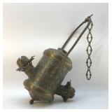 Antique Angle brass double kerosene lamp