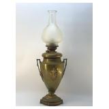 Huge Rams head brass oil lamp
