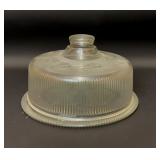 Antique morning glory cake plate, cover