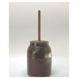 Sm ANTIQUE POTTERY CHURN 7