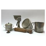 Assorted vintage kitchen cookware